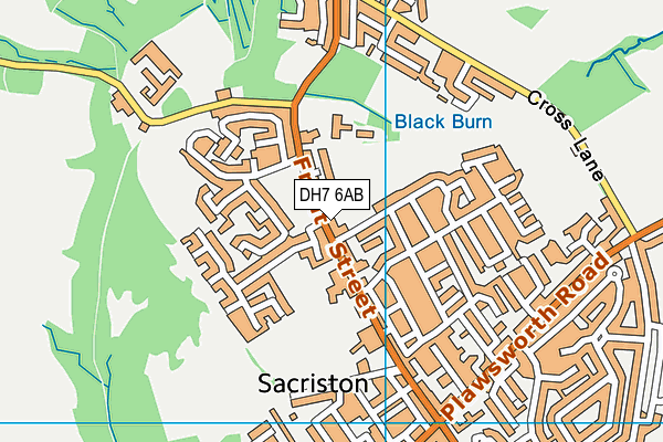 DH7 6AB map - OS VectorMap District (Ordnance Survey)