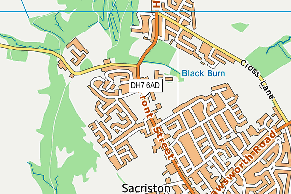 DH7 6AD map - OS VectorMap District (Ordnance Survey)
