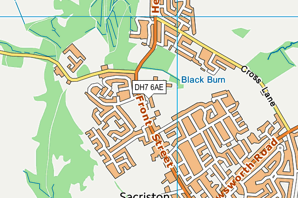 DH7 6AE map - OS VectorMap District (Ordnance Survey)