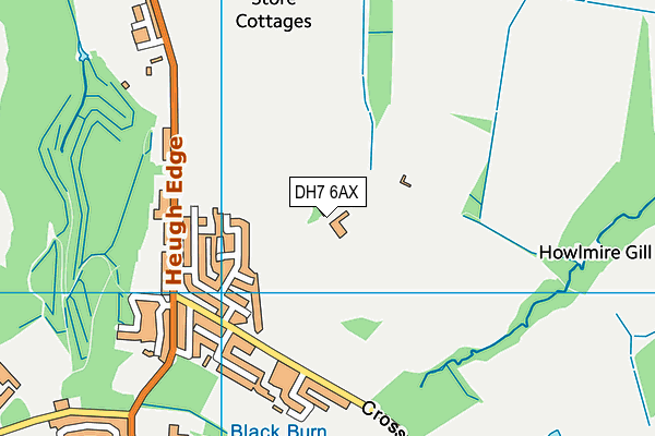 DH7 6AX map - OS VectorMap District (Ordnance Survey)