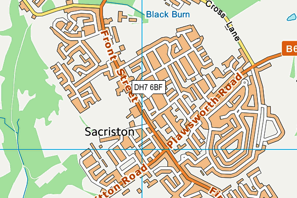 DH7 6BF map - OS VectorMap District (Ordnance Survey)