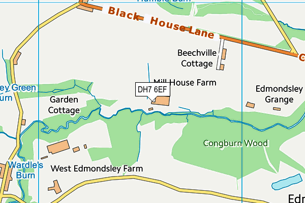 DH7 6EF map - OS VectorMap District (Ordnance Survey)