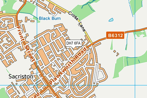 DH7 6FA map - OS VectorMap District (Ordnance Survey)