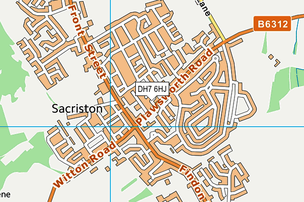 DH7 6HJ map - OS VectorMap District (Ordnance Survey)