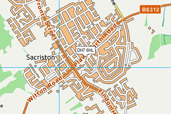 DH7 6HL map - OS VectorMap District (Ordnance Survey)