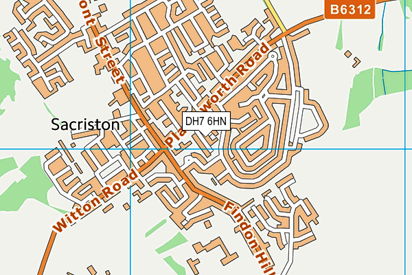 DH7 6HN map - OS VectorMap District (Ordnance Survey)