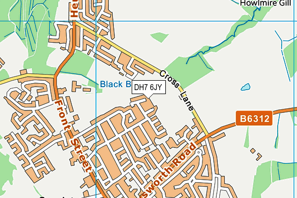 DH7 6JY map - OS VectorMap District (Ordnance Survey)