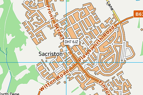 DH7 6JZ map - OS VectorMap District (Ordnance Survey)