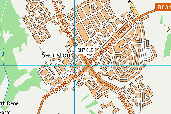 DH7 6LD map - OS VectorMap District (Ordnance Survey)