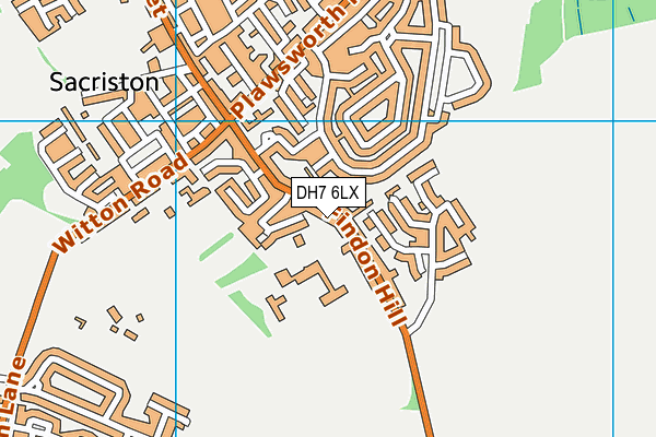 DH7 6LX map - OS VectorMap District (Ordnance Survey)