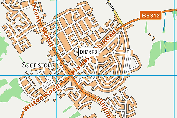 DH7 6PB map - OS VectorMap District (Ordnance Survey)