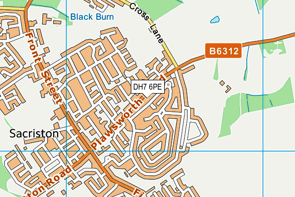 DH7 6PE map - OS VectorMap District (Ordnance Survey)
