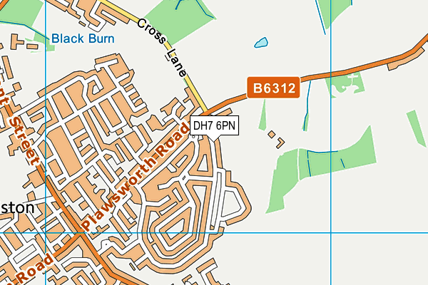 DH7 6PN map - OS VectorMap District (Ordnance Survey)