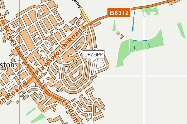 DH7 6PP map - OS VectorMap District (Ordnance Survey)