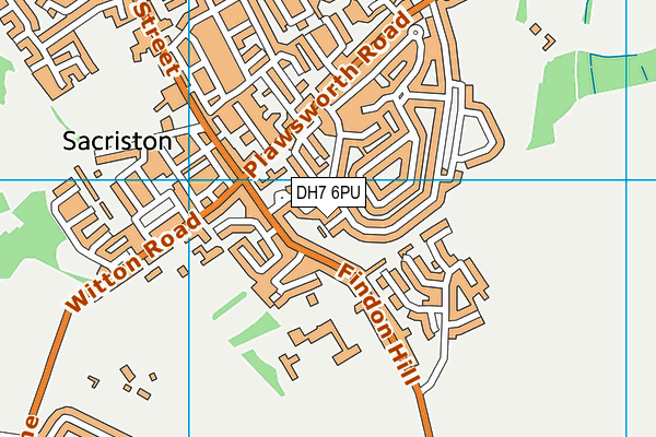 DH7 6PU map - OS VectorMap District (Ordnance Survey)