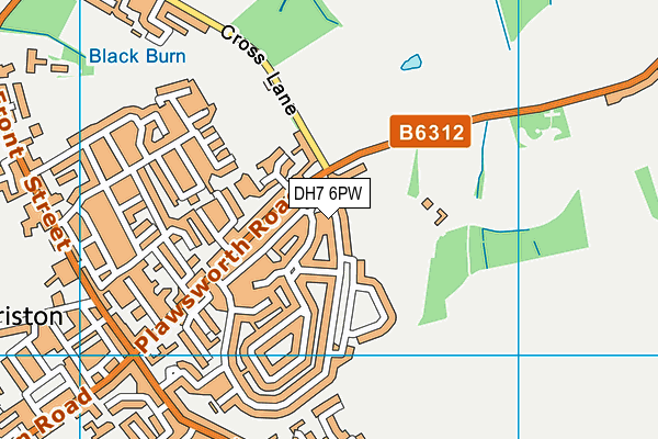 DH7 6PW map - OS VectorMap District (Ordnance Survey)