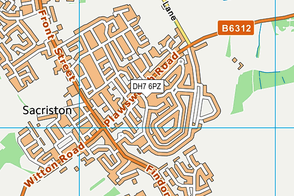 DH7 6PZ map - OS VectorMap District (Ordnance Survey)
