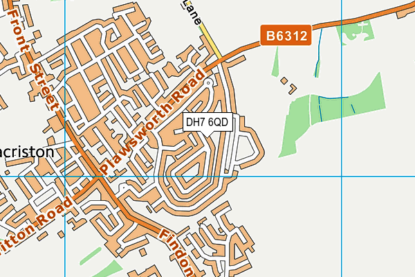 DH7 6QD map - OS VectorMap District (Ordnance Survey)