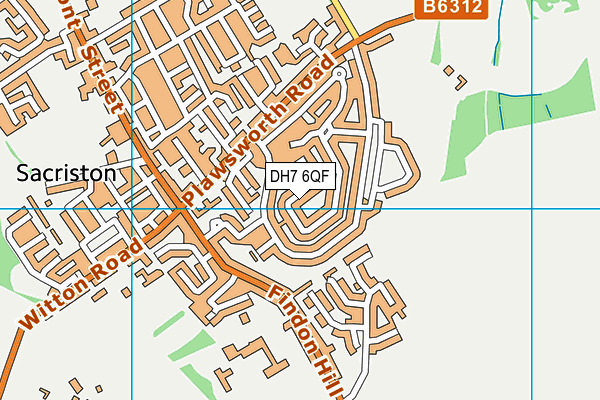 DH7 6QF map - OS VectorMap District (Ordnance Survey)