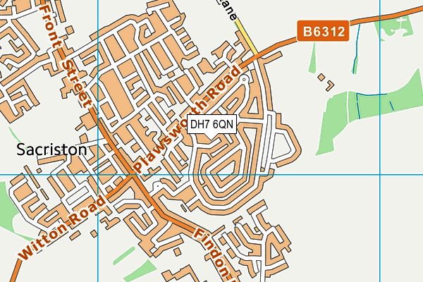 DH7 6QN map - OS VectorMap District (Ordnance Survey)