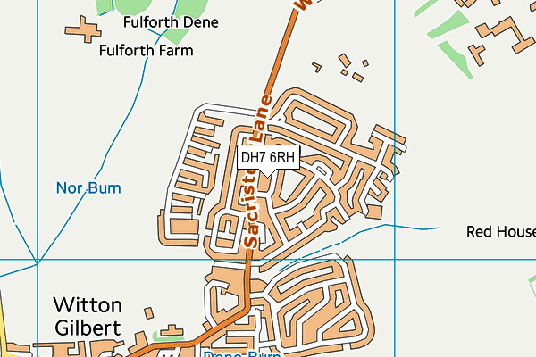 DH7 6RH map - OS VectorMap District (Ordnance Survey)