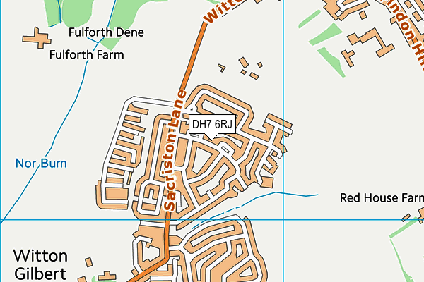 DH7 6RJ map - OS VectorMap District (Ordnance Survey)