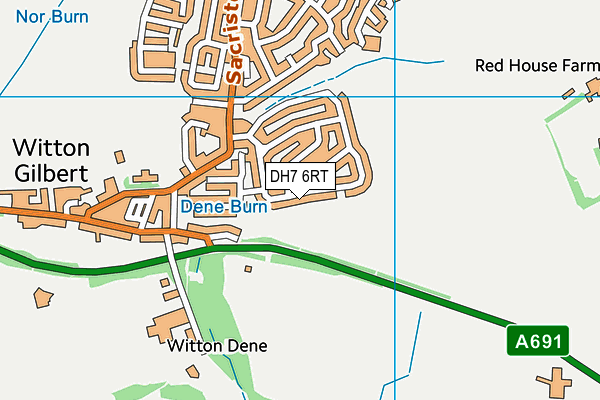 DH7 6RT map - OS VectorMap District (Ordnance Survey)