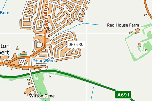 DH7 6RU map - OS VectorMap District (Ordnance Survey)