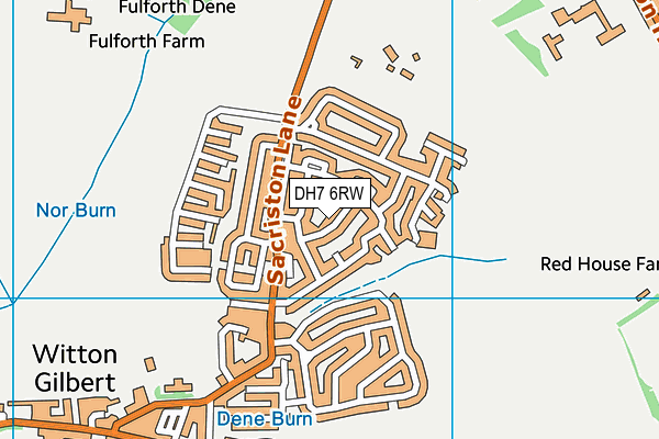DH7 6RW map - OS VectorMap District (Ordnance Survey)