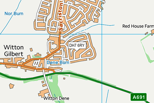 DH7 6RY map - OS VectorMap District (Ordnance Survey)