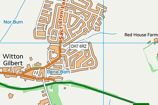 DH7 6RZ map - OS VectorMap District (Ordnance Survey)