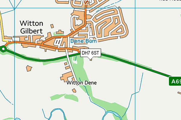 DH7 6ST map - OS VectorMap District (Ordnance Survey)