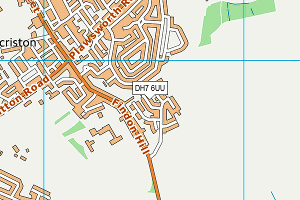 DH7 6UU map - OS VectorMap District (Ordnance Survey)