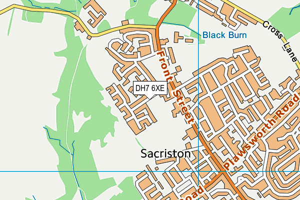 DH7 6XE map - OS VectorMap District (Ordnance Survey)