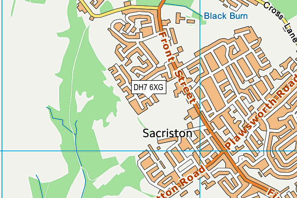 DH7 6XG map - OS VectorMap District (Ordnance Survey)