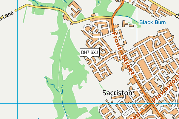 DH7 6XJ map - OS VectorMap District (Ordnance Survey)