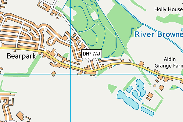 DH7 7AJ map - OS VectorMap District (Ordnance Survey)