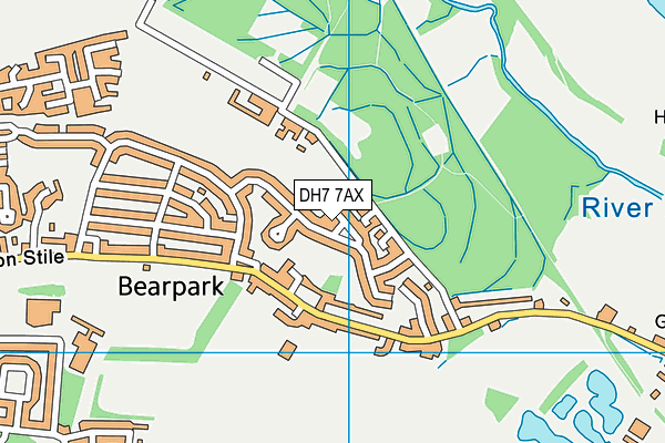 DH7 7AX map - OS VectorMap District (Ordnance Survey)