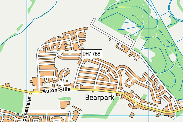 DH7 7BB map - OS VectorMap District (Ordnance Survey)