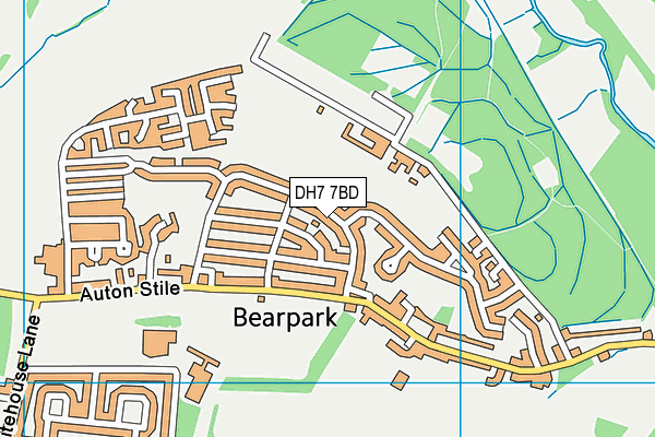DH7 7BD map - OS VectorMap District (Ordnance Survey)