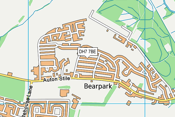 DH7 7BE map - OS VectorMap District (Ordnance Survey)
