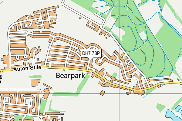 DH7 7BP map - OS VectorMap District (Ordnance Survey)