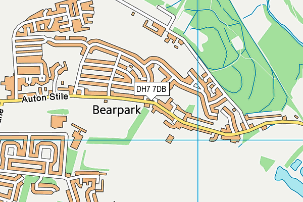 DH7 7DB map - OS VectorMap District (Ordnance Survey)