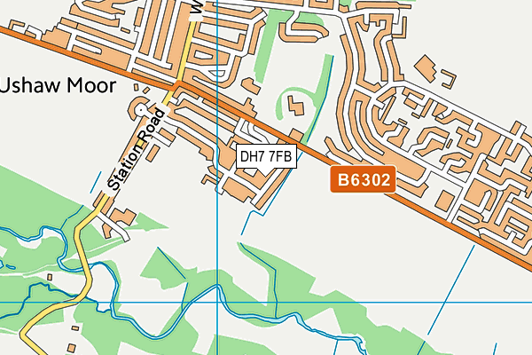 DH7 7FB map - OS VectorMap District (Ordnance Survey)