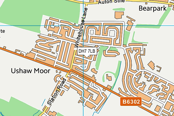 DH7 7LB map - OS VectorMap District (Ordnance Survey)