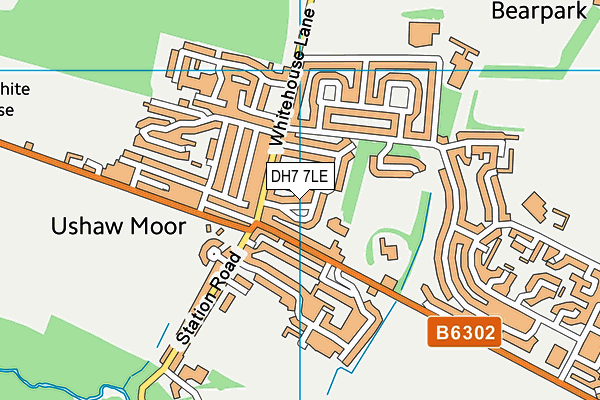 DH7 7LE map - OS VectorMap District (Ordnance Survey)