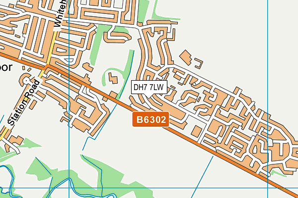 DH7 7LW map - OS VectorMap District (Ordnance Survey)