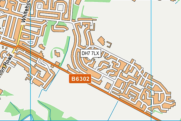DH7 7LX map - OS VectorMap District (Ordnance Survey)