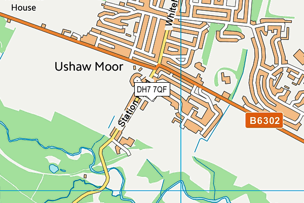 Ushaw Moor Park map (DH7 7QF) - OS VectorMap District (Ordnance Survey)