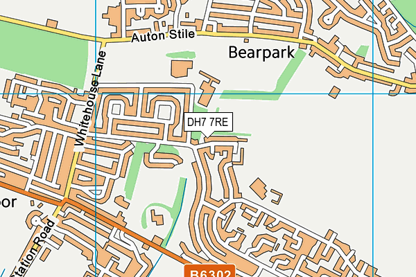 DH7 7RE map - OS VectorMap District (Ordnance Survey)